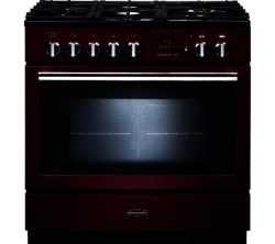 RANGEMASTER  Professional FXP 90 Dual Fuel Range Cooker - Cranberry & Chrome